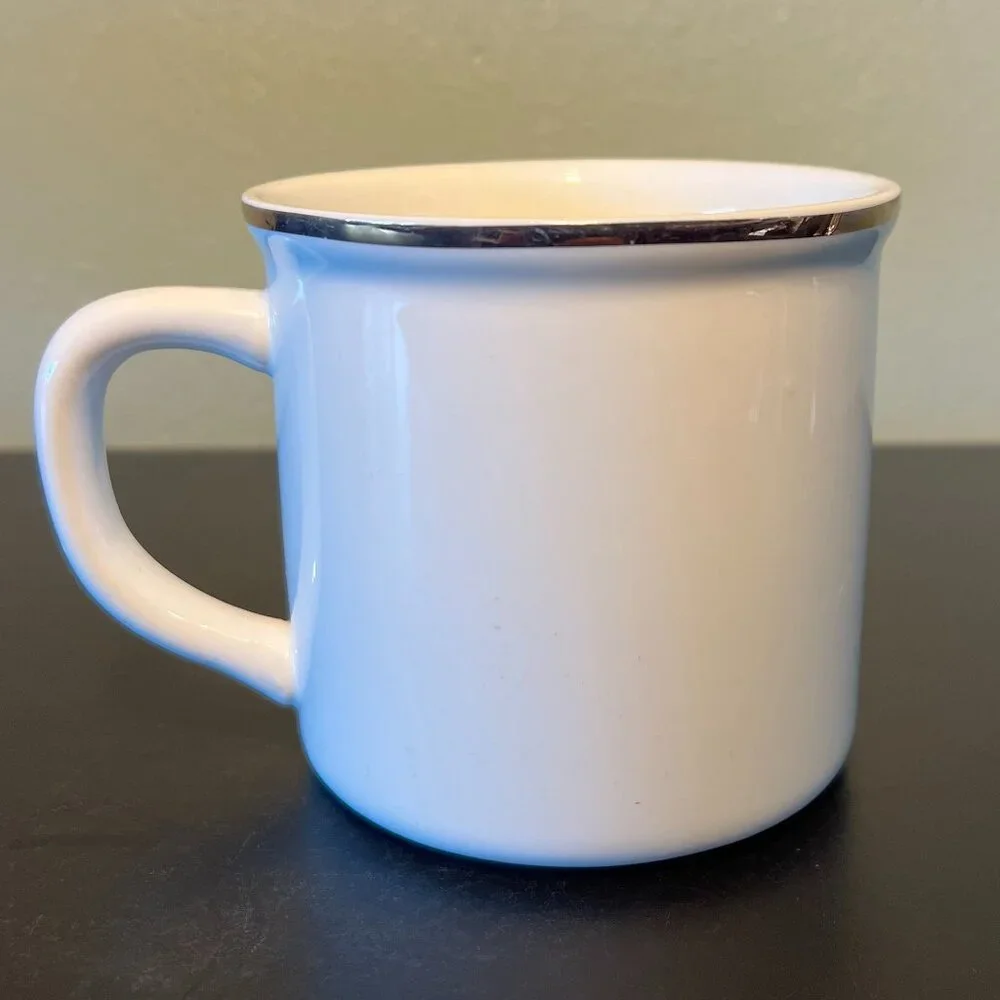 POTTERY BARN Scottish Tartan Plaid Letter “P” Monogram Initial Ceramic Mug